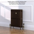 CI-GV4660-09-MET-OLD-PENNY-LS01 - Gasta Victorian 4 Column Cast Iron Radiator H660mm x W590mm CI-GV4660-09-MET-OLD-PENNY-LS01 - Gasta Victorian 4 Column Cast Iron Radiator H660mm x W590mm